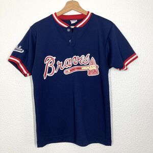 Luckie Waller Braves Baseball Jersey Mens Small Navy Little League Made USA